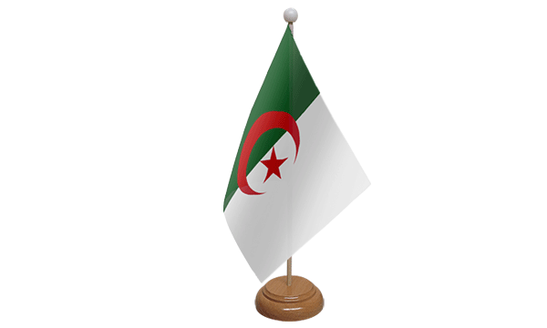 Algeria Small Flag with Wooden Stand
